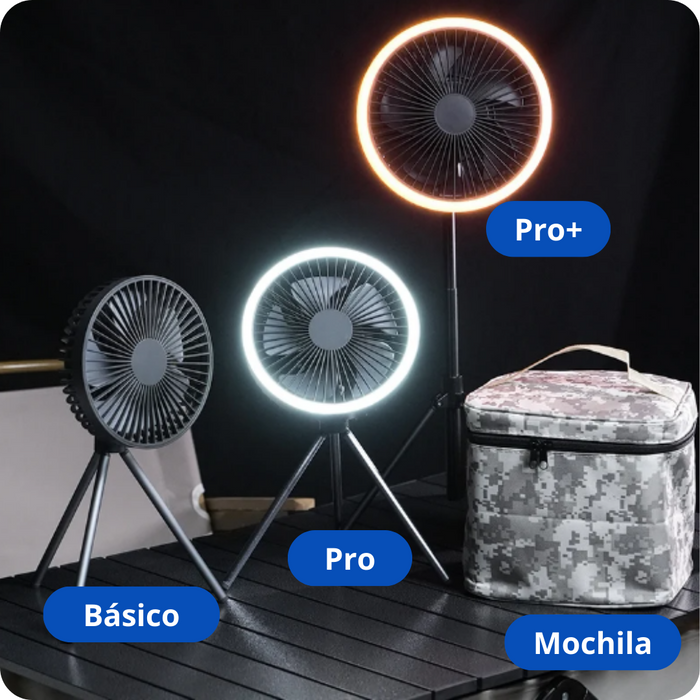 Ventilador Portátil Express™ com Luz Led + Carregador de Smartphone