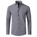 Camisa Flexível Ultra Comfort® Tecido Seda Gelo - Não amarrota Vestuário Masculino Direct Ofertas Cinza P 